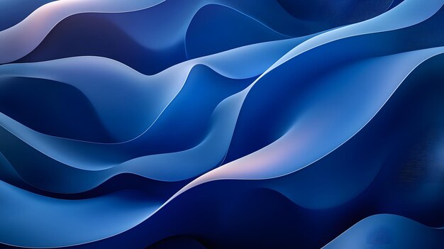 Abstract backgrounds with blue tones featuring flowing waves layered paper shapes and soft geometric patterns