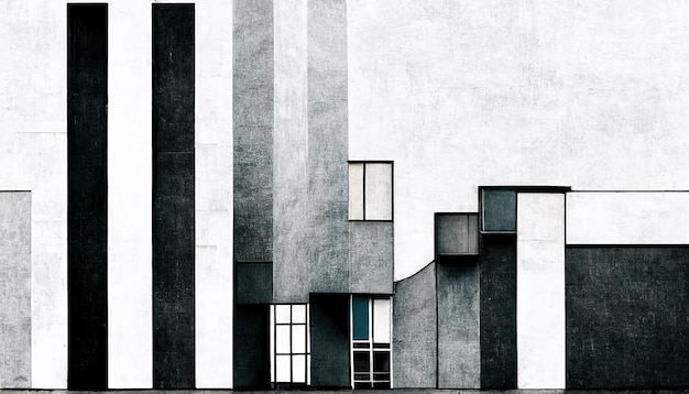 Abstract Bauhaus style background Trendy aesthetic Bauhaus architecture design Digital art