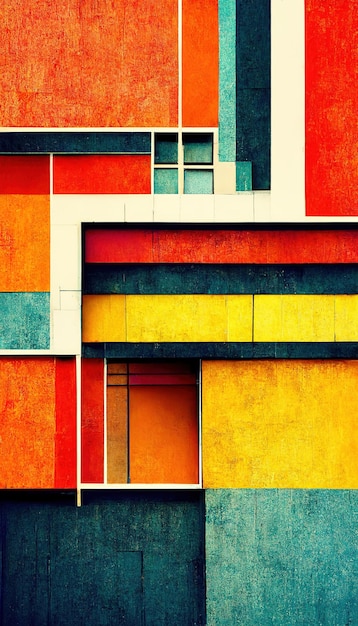 Abstract Bauhaus style background Trendy aesthetic Bauhaus architecture design Digital art