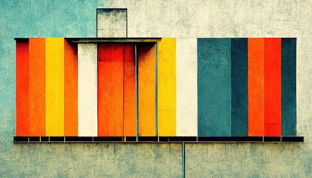 Abstract Bauhaus style background Trendy aesthetic Bauhaus architecture design Digital art