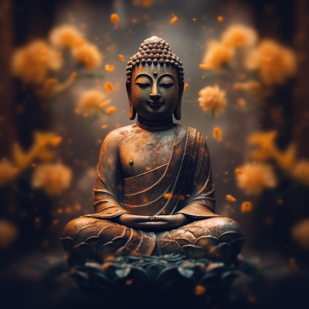 Abstract Beautiful Buddha With copy space for text