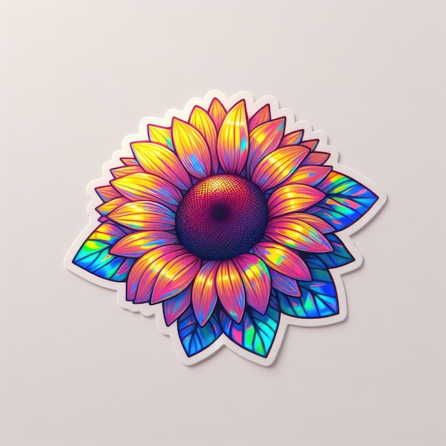 abstract beautiful flower sticker design