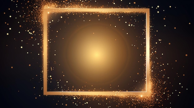 Abstract Beauty of a Golden Light Square Frame