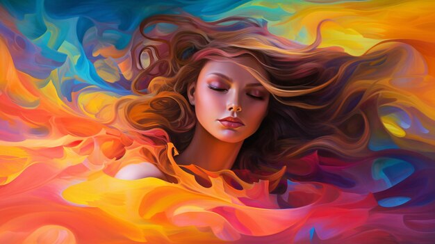 abstract beauty in vibrant colors paints sensuality