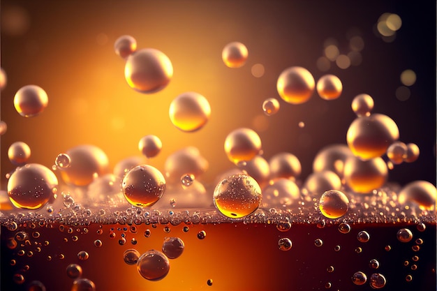 Abstract Beer Bubbles Background, Generative Ai