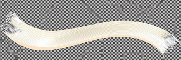 Photo abstract beige curved brushstroke banner on transparent background