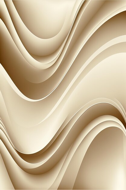 Abstract beige white brown creamy colors gradient and white with wave curve lines vertical orientation background