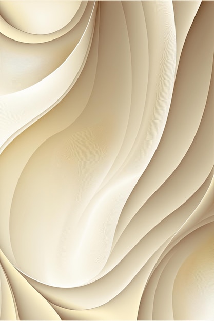 Abstract beige white brown creamy colors gradient and white with wave curve lines vertical orientation background