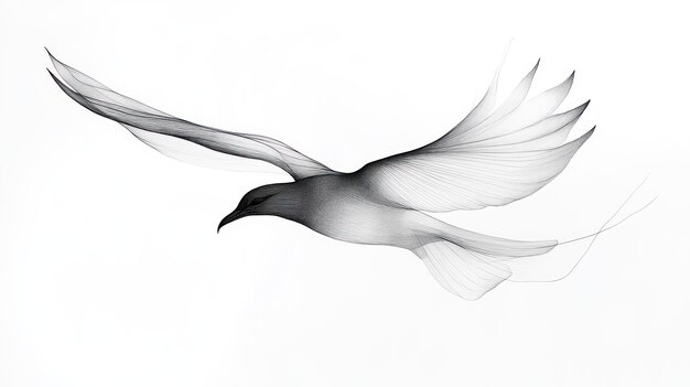 Abstract Bird in Flight A Delicate Sketch