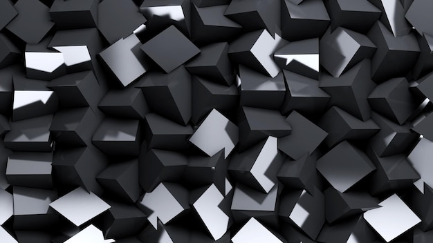 Abstract Black 3D cubes background Modern futuristic look 3D Illustration