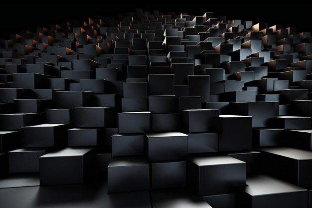 Abstract black background with cubes