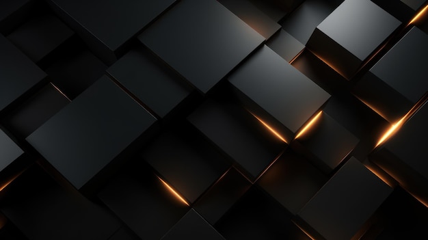 Abstract black background with glowing lines 3d rendering 3d illustration Generative AI