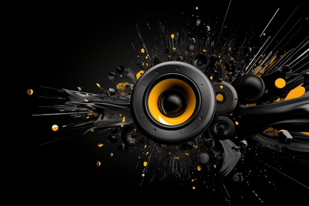 abstract black background with speaker