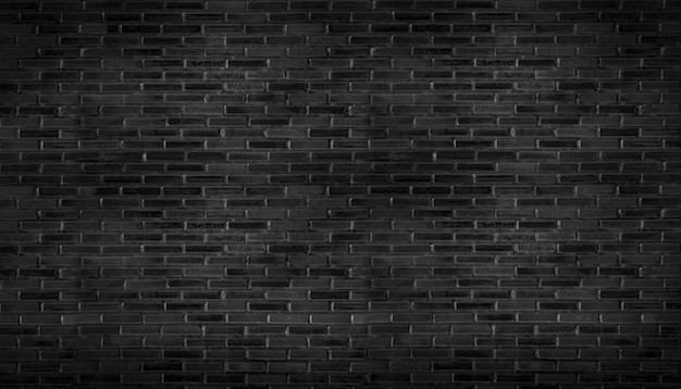 Abstract black brick wall pattern background and black backdrop, Blank copy space.