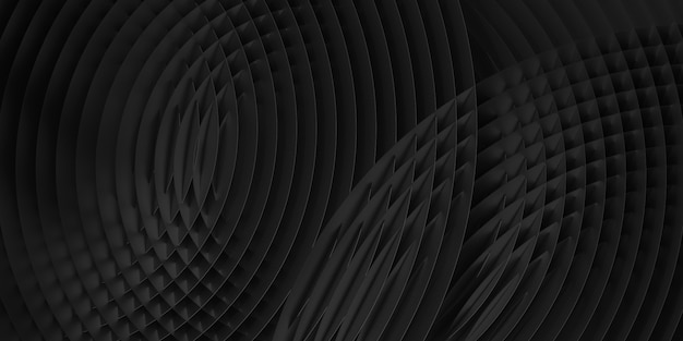 Abstract black circular subtle geometric pattern. 3d rendering illustration.