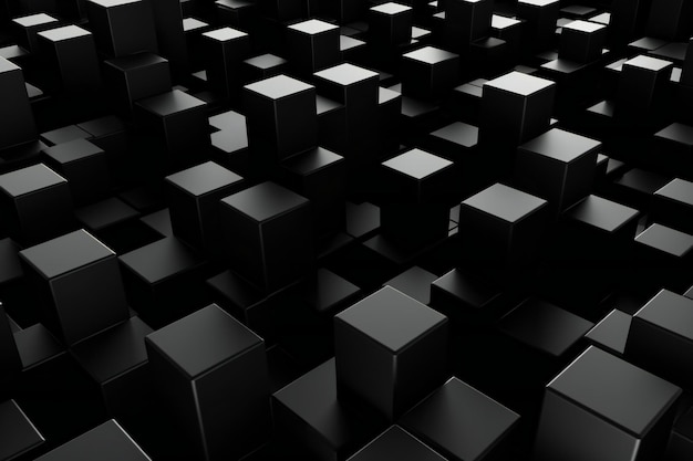 Abstract black cubes background