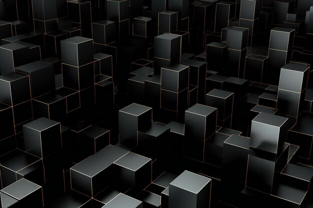 Abstract of black cubes Futuristic background design