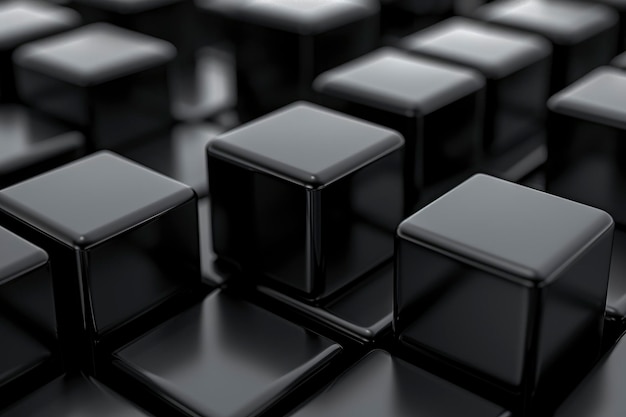 Abstract Black Cubes Pattern Background