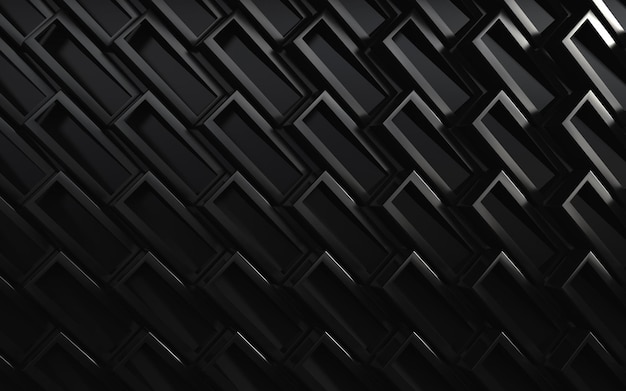 Abstract black and dark background of geometric wall or bricks