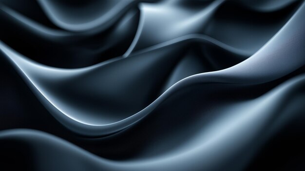 Abstract black fabric with soft flowing waves