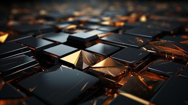 Abstract black and gold luxury background Generative AI