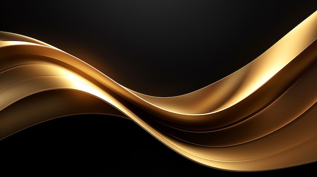 Abstract Black and Gold Symphony