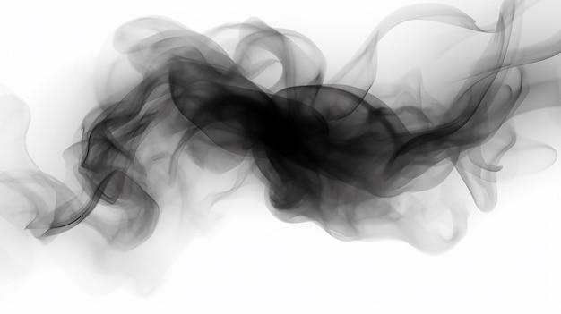 Abstract Black and Gray Smoke on Transparent Background