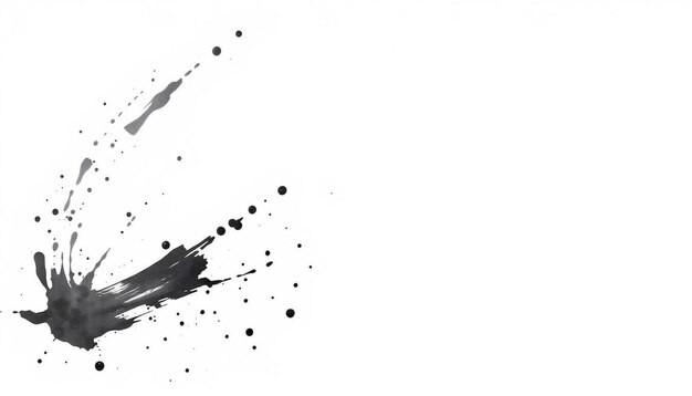 Photo abstract black ink splatter brush