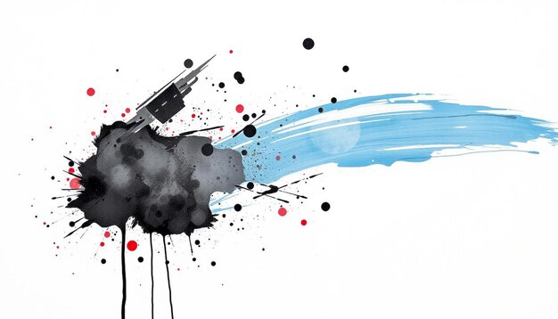 Abstract Black Ink Splatter brush