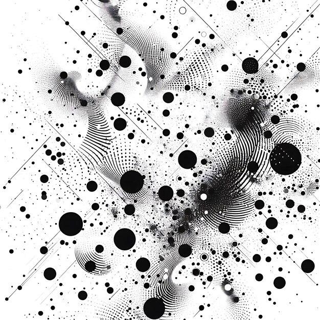 Photo abstract black ink splatter pattern on a grunge background with a scratched texture