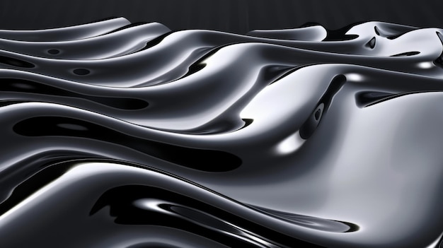 Abstract black liquid surface generative ai