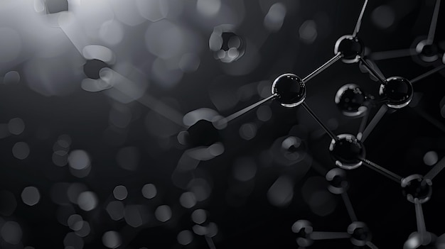 Abstract black molecule structure background