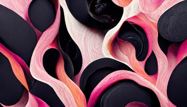 Abstract black and pink marble luxury wallpaper