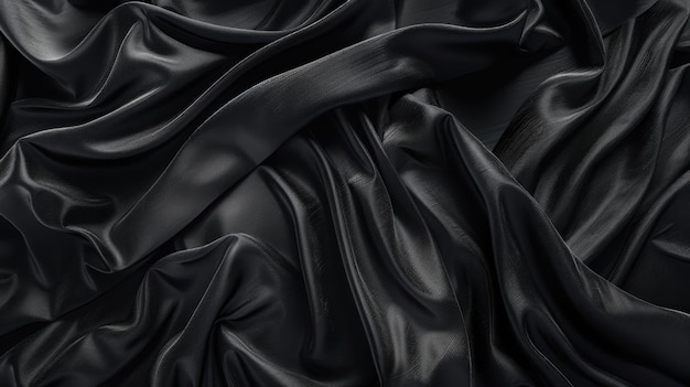 Abstract Black Silk Drapery