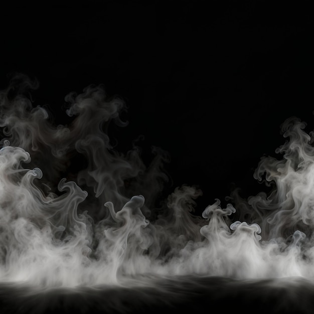 Photo abstract black smoke rising from a dark background creating a dramatic and mysterious visual