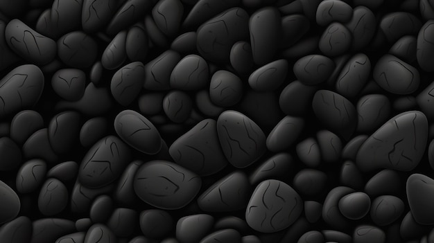 Abstract black stones graphic wallpaper Dark rocks seamless