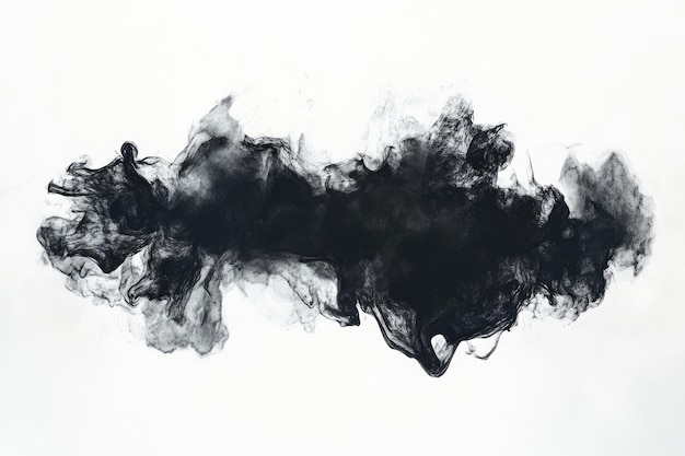 Photo abstract black watercolor on white background