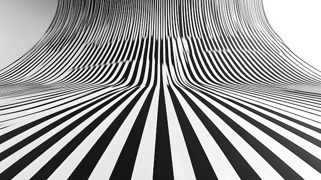 Photo abstract black and white background with strong volumetric straight lines in depth and perspective