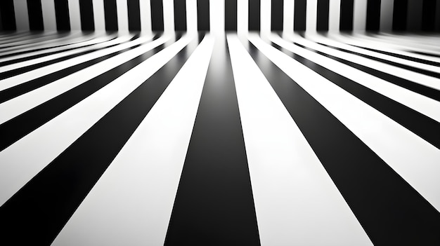 Photo abstract black and white background with strong volumetric straight lines in depth and perspective