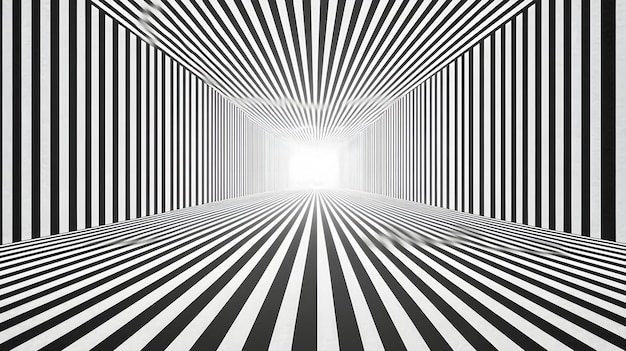 Photo abstract black and white background with strong volumetric straight lines in depth and perspective