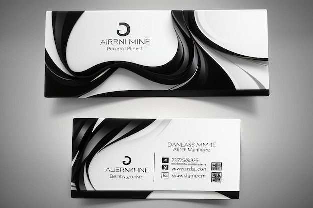 Photo abstract black and white business card template