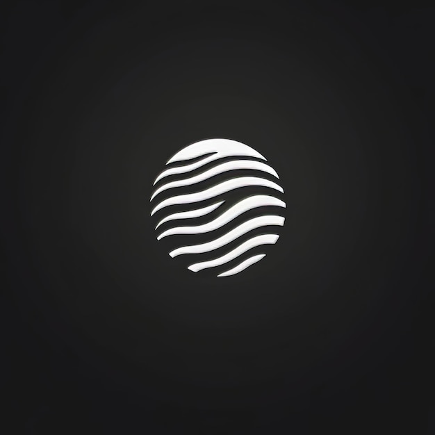 Photo abstract black and white circle logo design icon element for technology company