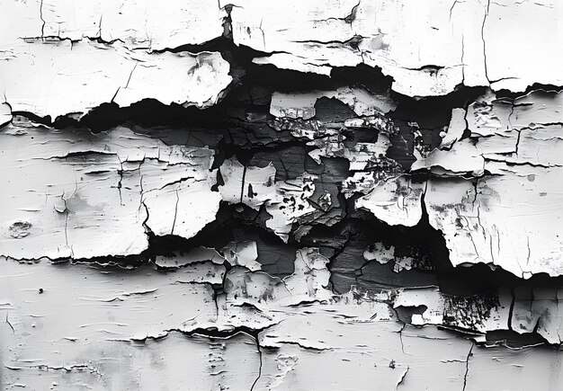 Photo abstract black and white cracked surface with splatter effect