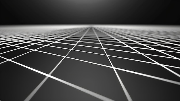 Photo abstract black and white grid pattern with perspective creating a modern and futuristic background perfect for digital projects