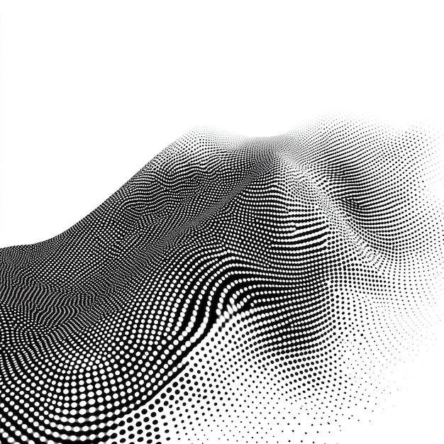 Abstract Black and White Halftone Wave Patterns for Modern Design