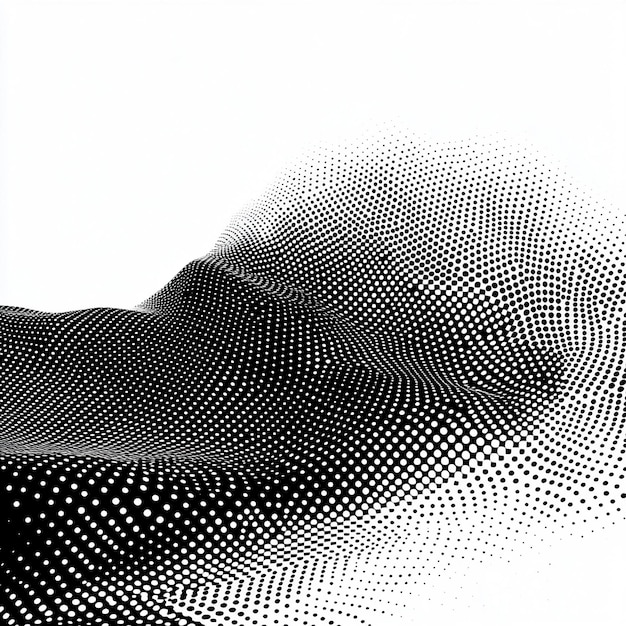 Abstract Black and White Halftone Wave Patterns for Modern Design