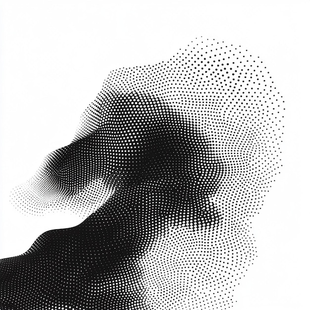 Abstract Black and White Halftone Wave Patterns for Modern Design