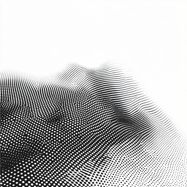 Abstract Black and White Halftone Wave Patterns for Modern Design