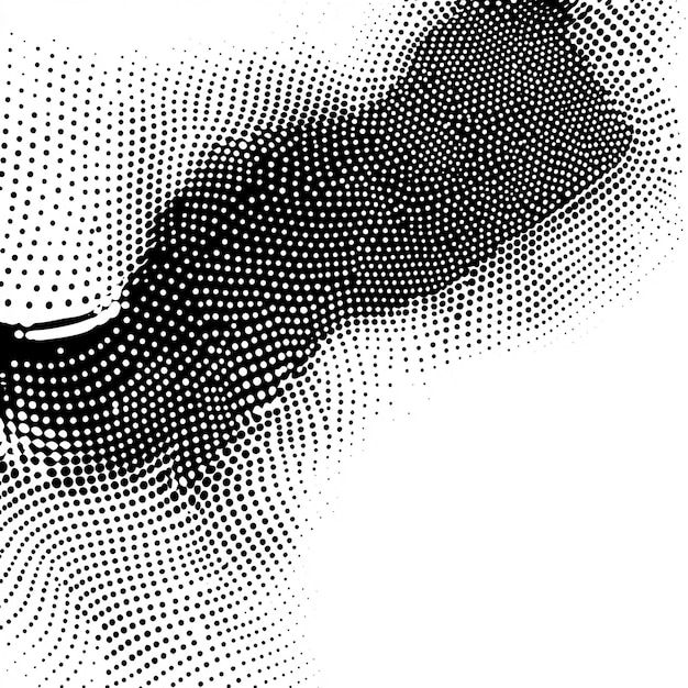 Abstract Black and White Halftone Wave Patterns for Modern Design