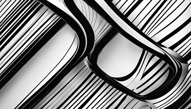 Photo abstract black and white line art